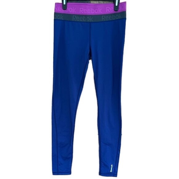 Reebok leggings with wide elastic logo waistband size M - Picture 1 of 5